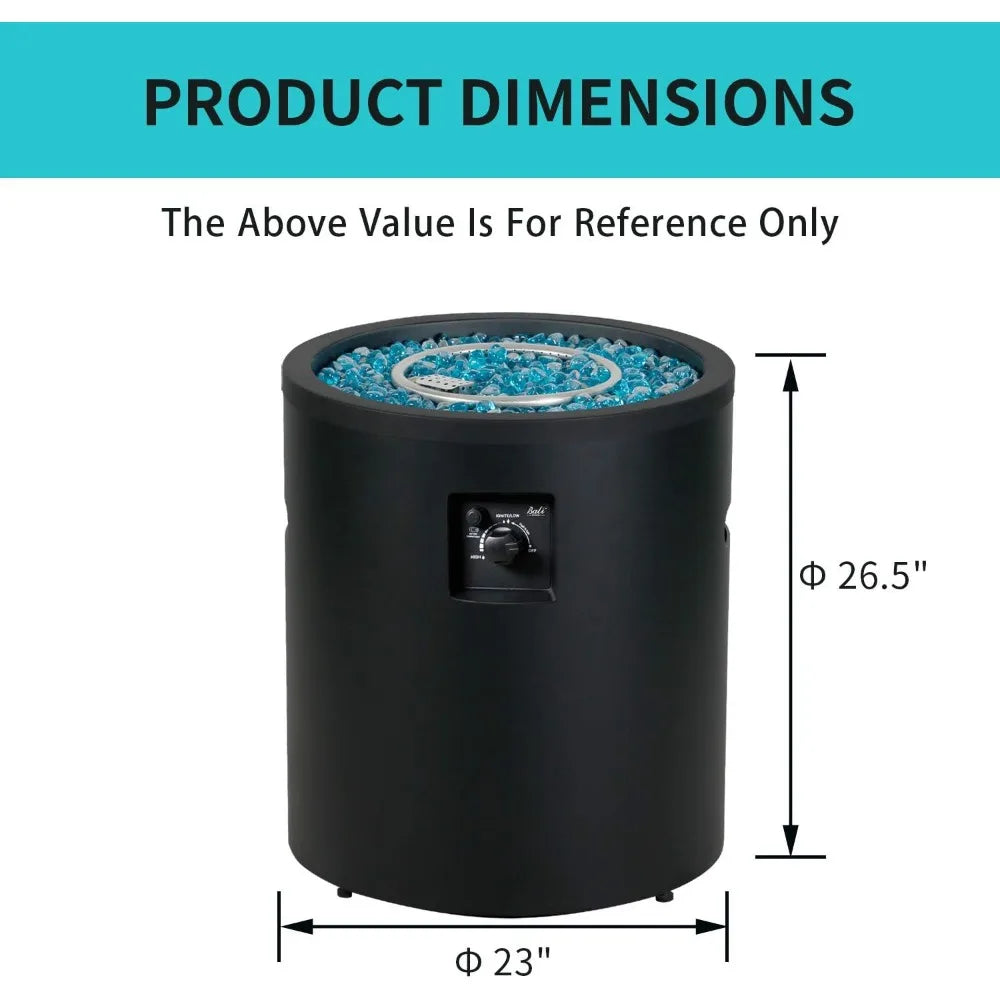 50000 BTU Propane Fire Pit Round Outdoor Fire Pit for Patio Garden Backyard