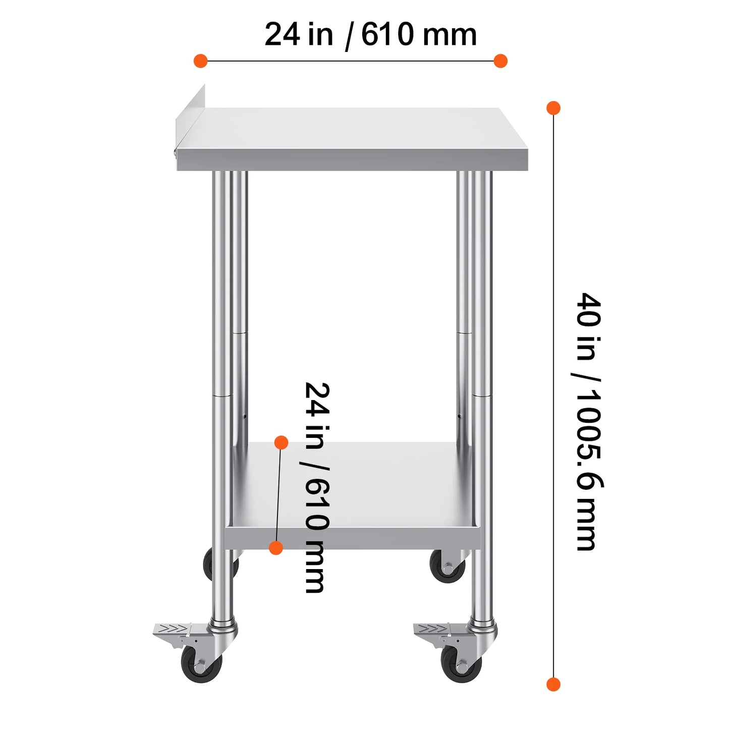 Ljustra Stainless Steel Work Table Commercial Food Prep Table Heavy Duty
