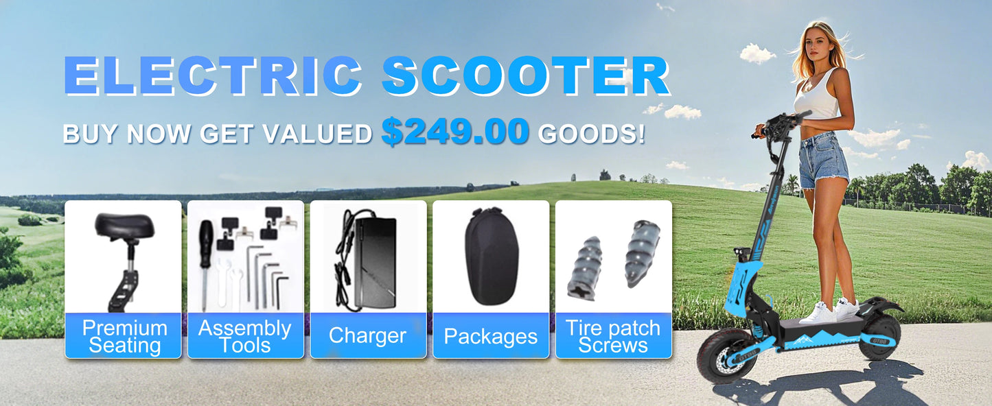 Ljustra GT08 Electric Scooter 5600W Dual Motor 46MPH 46Miles Off-Road