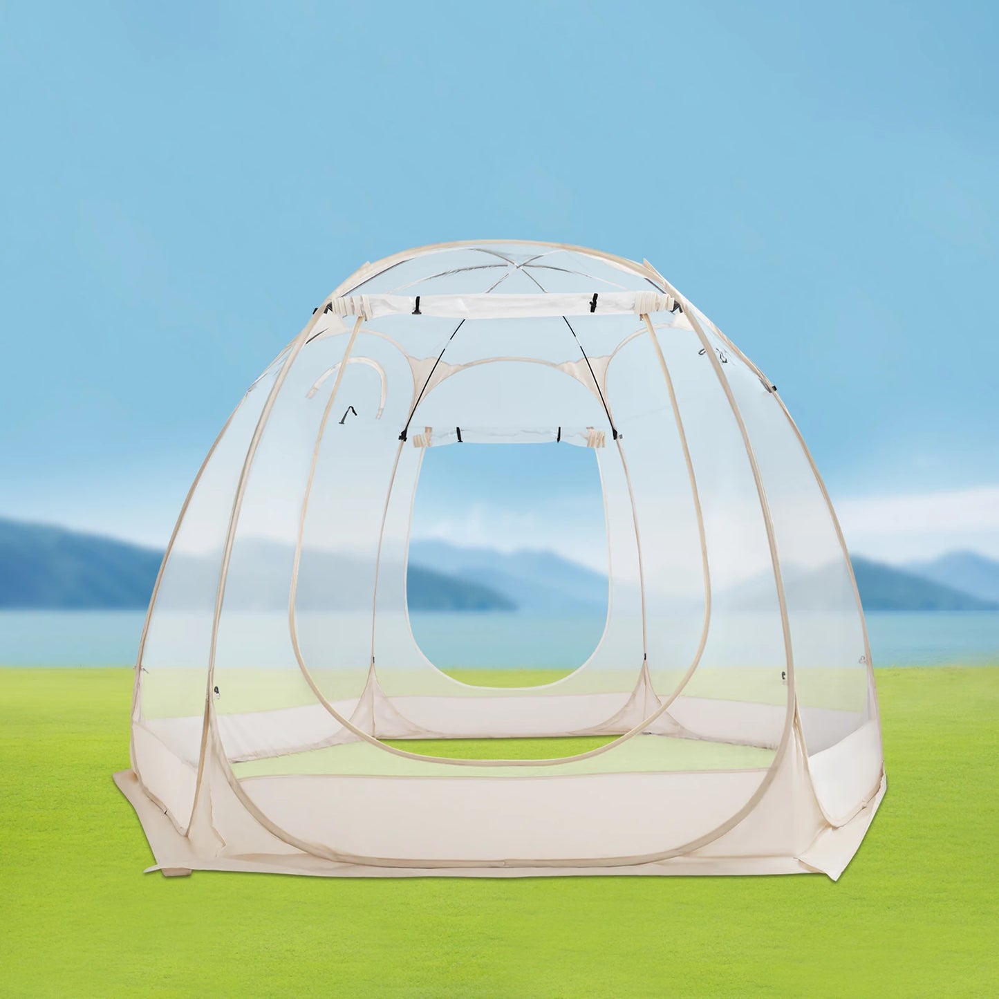 3M PVC Clear Camping Tent Freestanding Garden Tent for Outdoor Use