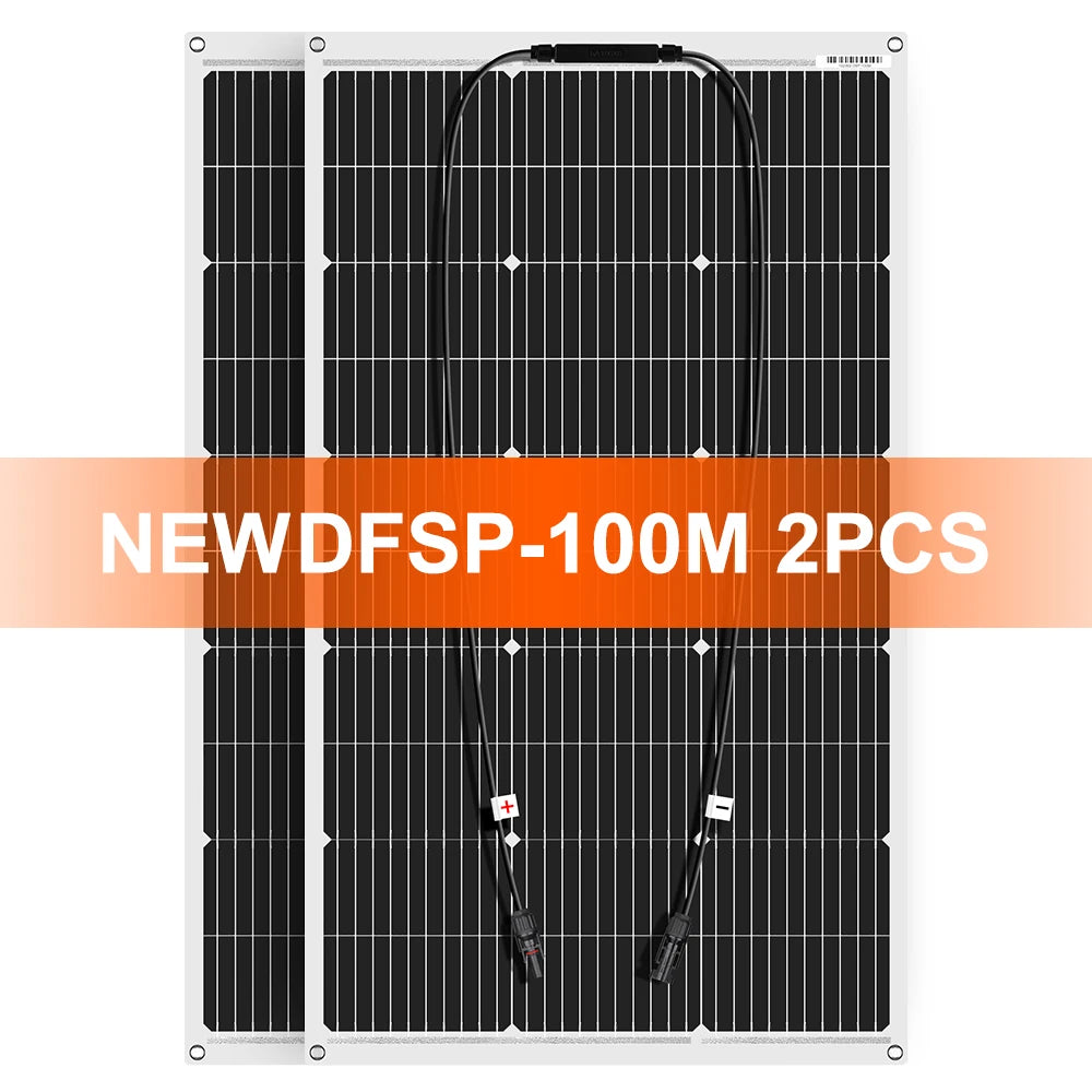 Ljustra 18V 100W Flexible Solar Panel Waterproof Monocrystalline Camping RV
