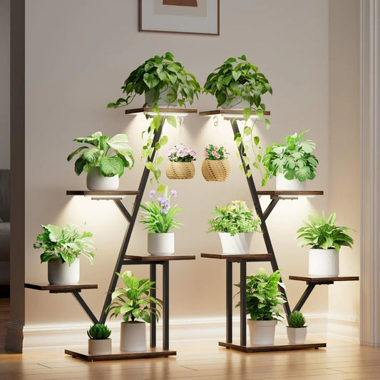 Plant Stand with Grow Light Indoor 5 Tier Corner Shelf for Multiple Plants