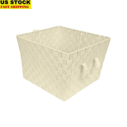Large Woven Storage Basket Lightweight Durable Organization Tote