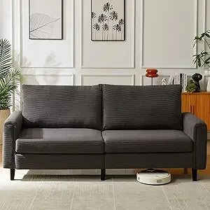 Corduroy Sofa Couch Adjustable Seat Depth 75"–142" Small-XL Couch 4-Seater Love