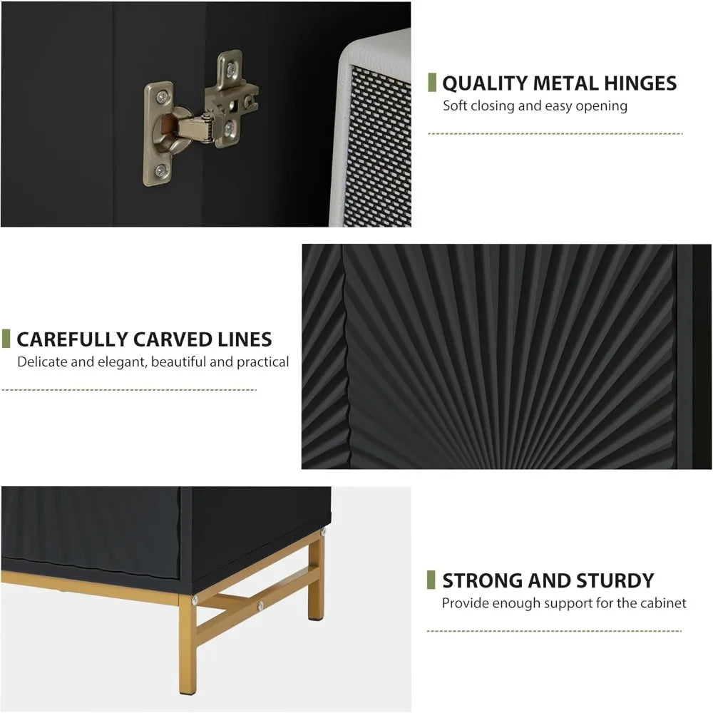 Storage Sideboard Cabinet Buffet Console Table Adjustable Shelves