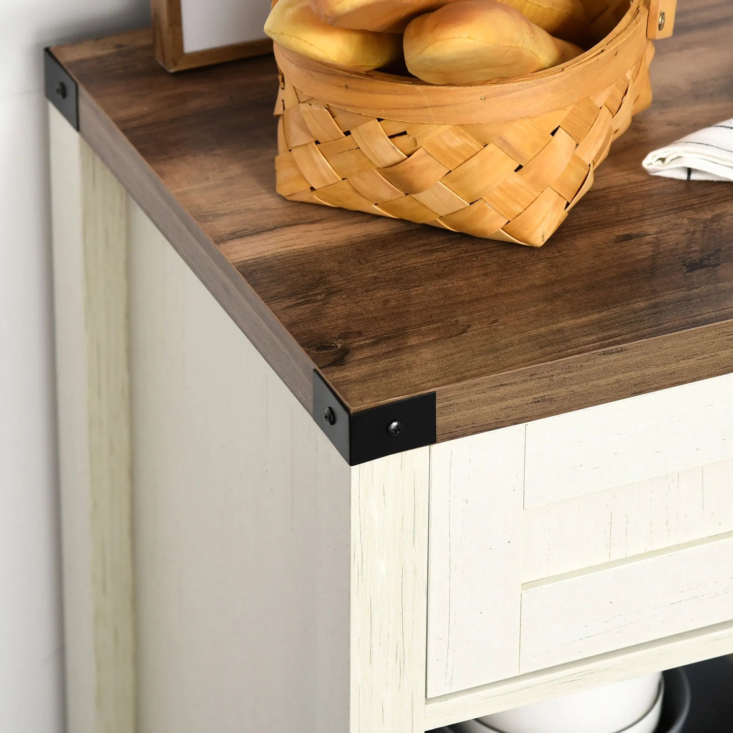 Cottage Inspired Storage Hutch Cupboard Adjustable Shelves Open Cabinet