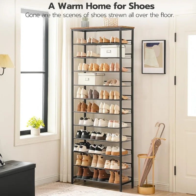 12-Tier Shoe Rack Large Capacity Organizer for 45 Pairs of Shoes