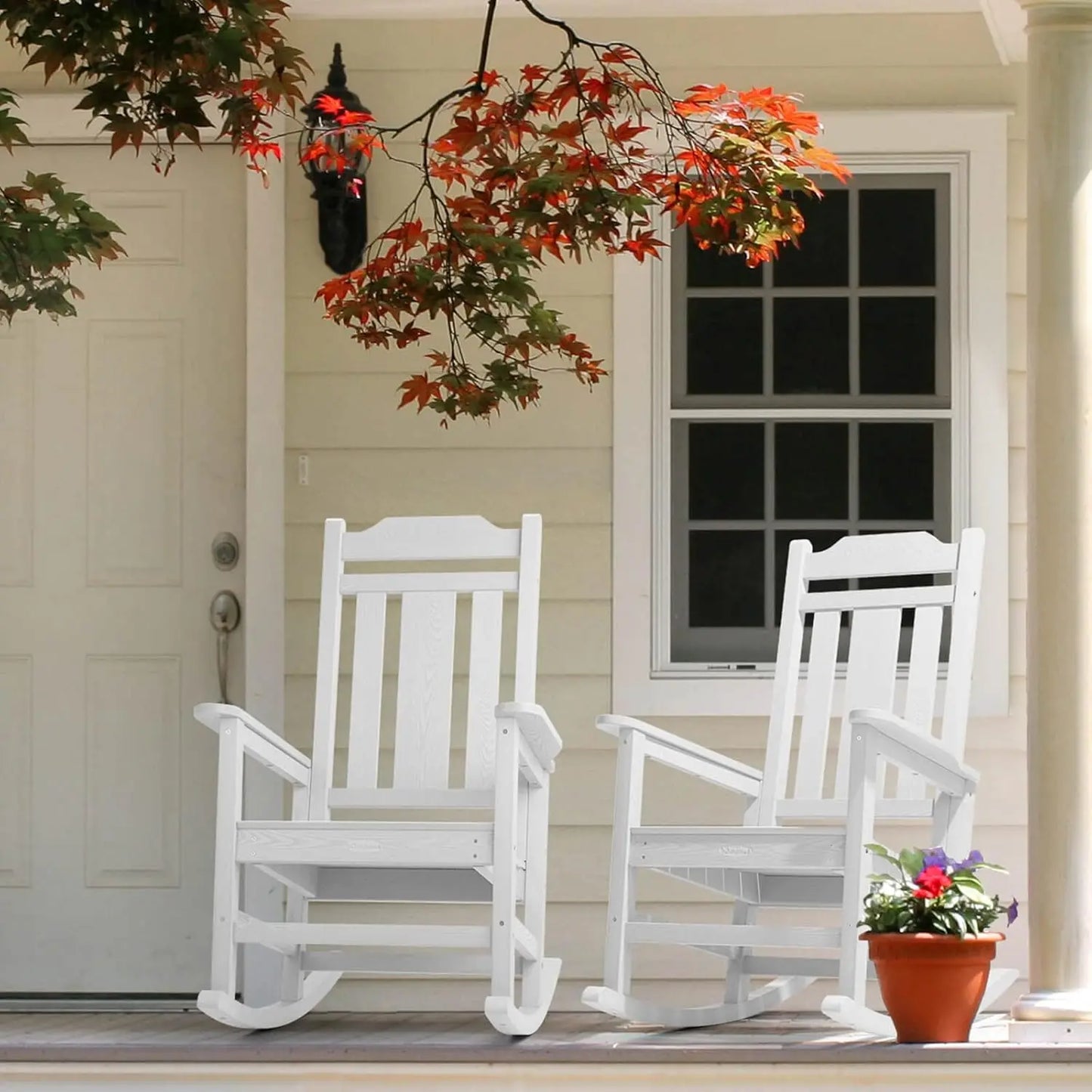Outdoor Rocking Chairs Set of 2 All-Weather Patio Rocker Chair