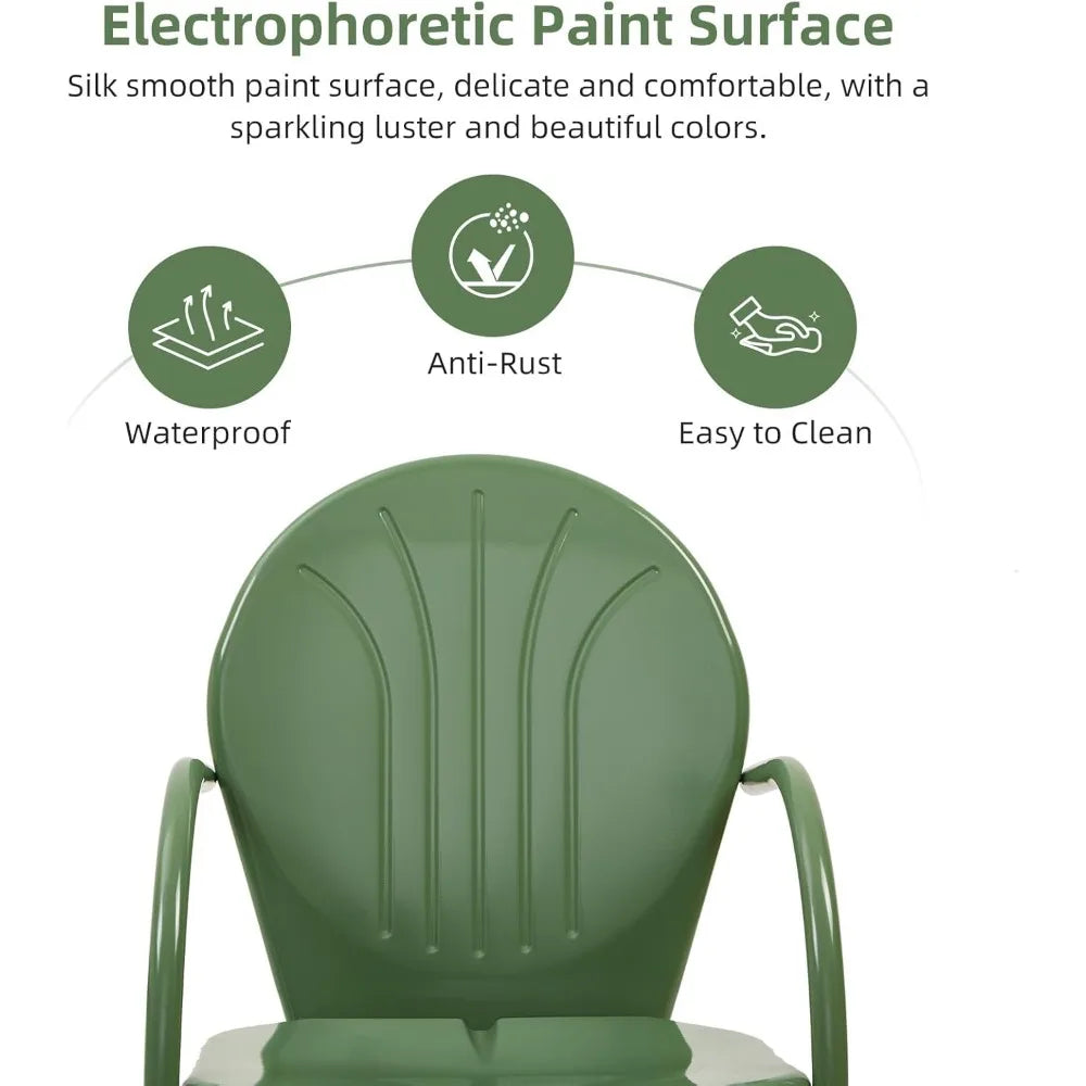 Ljustra Retro Metal Patio Bistro Set 3 Pieces Outdoor Seating