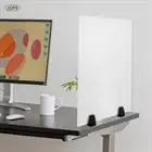 Dual Frosted Plexiglass Clamp-on Desk Privacy Panels Office Partitions 2 Pack