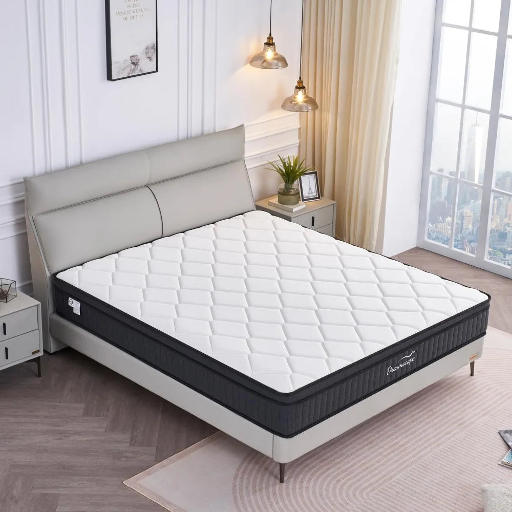 Ljustra Queen Mattress 12 Inch Memory Foam Hybrid Pocket Spring