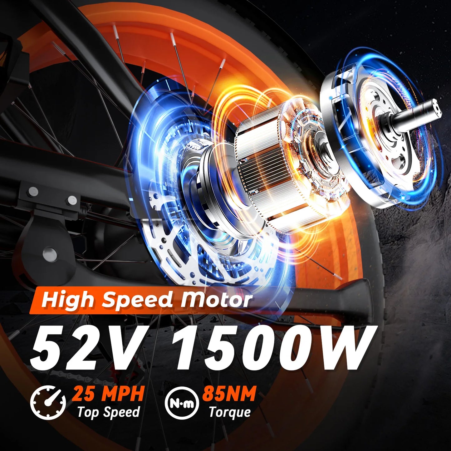 B8 Electric Bike 1500W Motor 32MPH 80-Mile Range Removable Battery