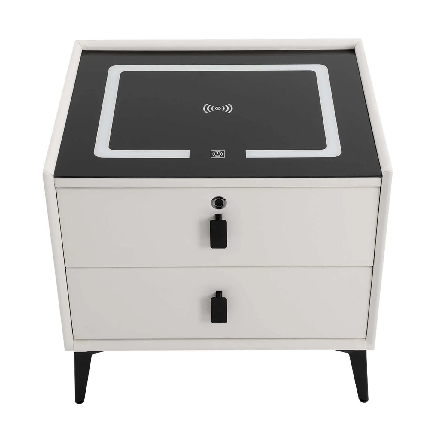 Smart Bedside Table with Bluetooth Speaker USB Wireless Charging and Light