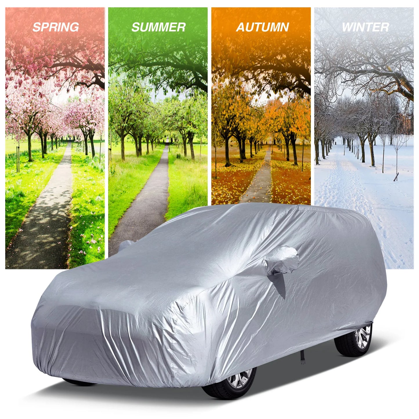 Universal SUV Sedan Full Car Cover Waterproof UV Snow Dust Protection
