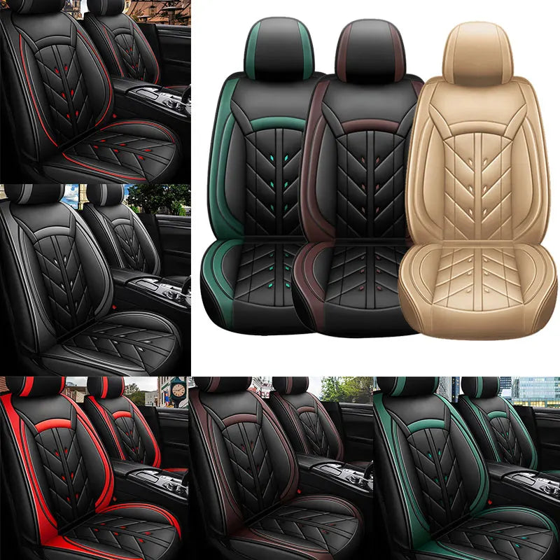 5-Seater Universal Car Seat Cover Waterproof PU Leather Full Set