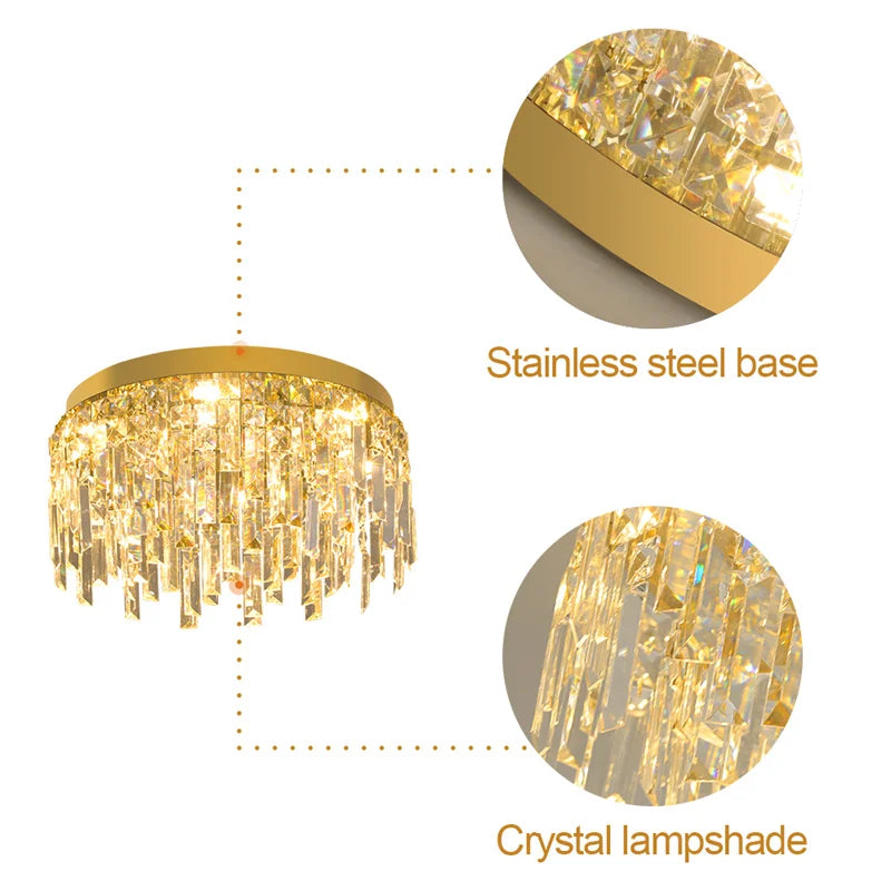 Drop Crystal Pendant Light Chandelier Ceiling Lamp for Dining Room