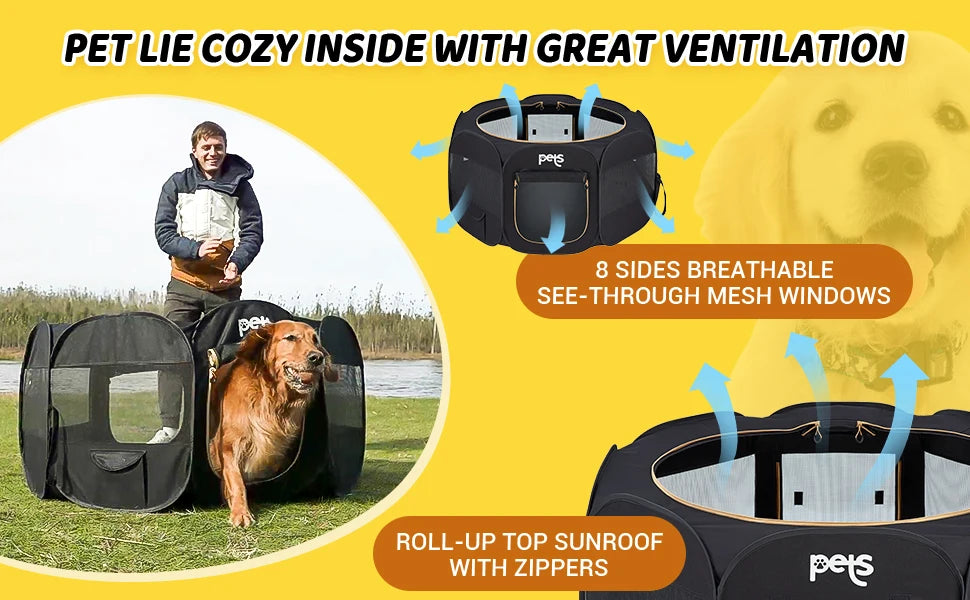 Portable Indoor Dog Tent Playpen for Small Pets Automatic Pop Up Kennel