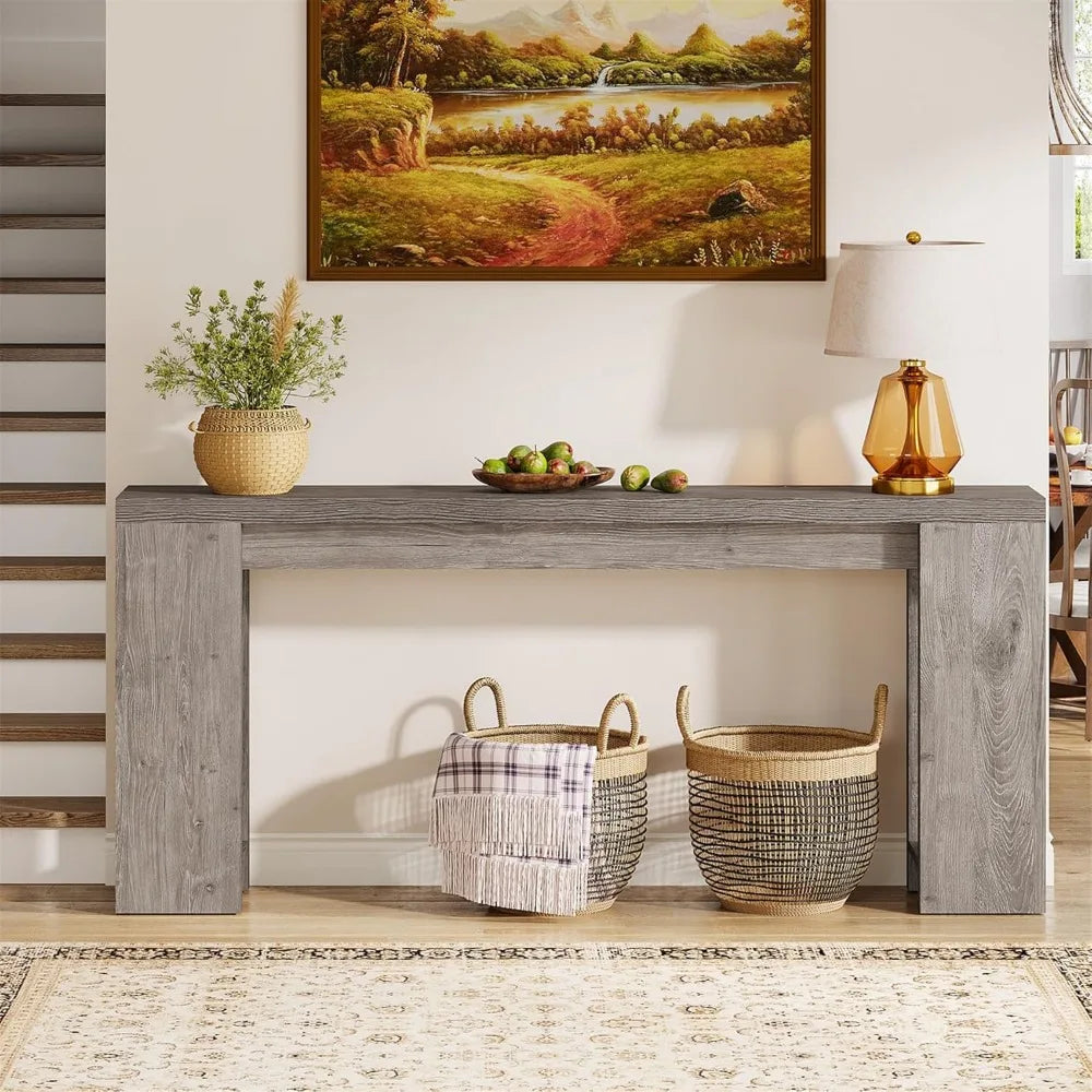 70.9 Inch Extra Long Farmhouse Console Table Narrow Entryway Sofa Table