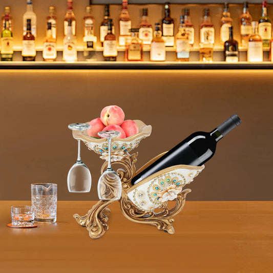 Golden European Style Resin Acrylic Wine Bottle Rack Tabletop Holder