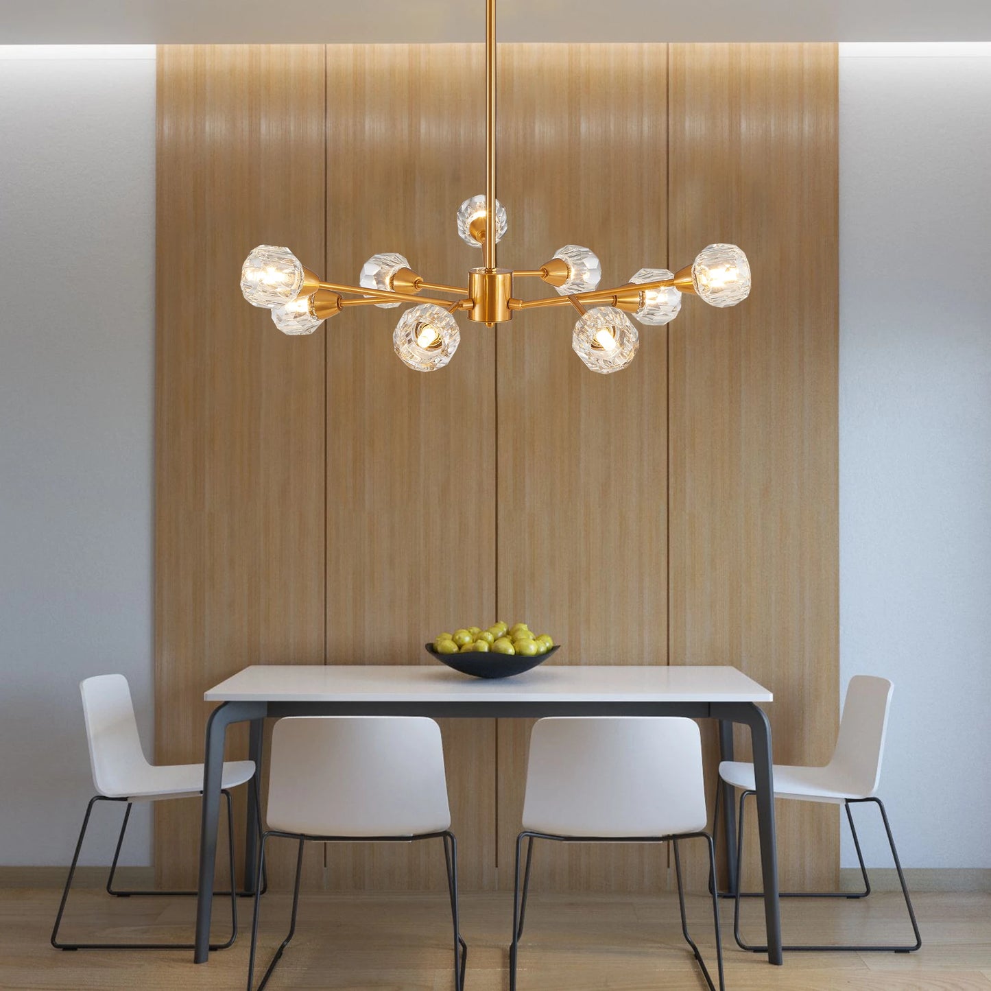 Modern Crystal Chandelier 9 Lights Elegant Fixture for Home Decor