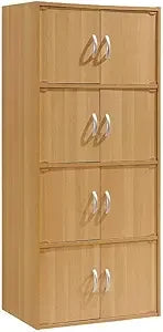 4 Shelf 8 Door Bookcase Cabinet Storage Organizer Furniture