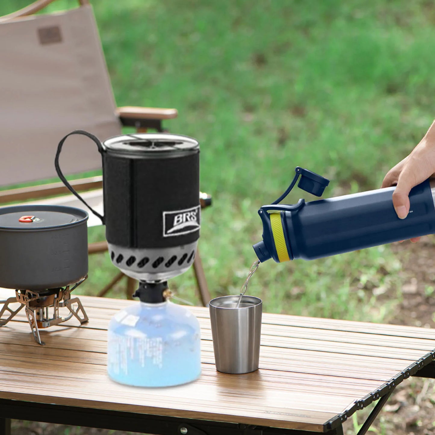 Ultralight Portable Camping Stove System Heat Collecting Pot Burner