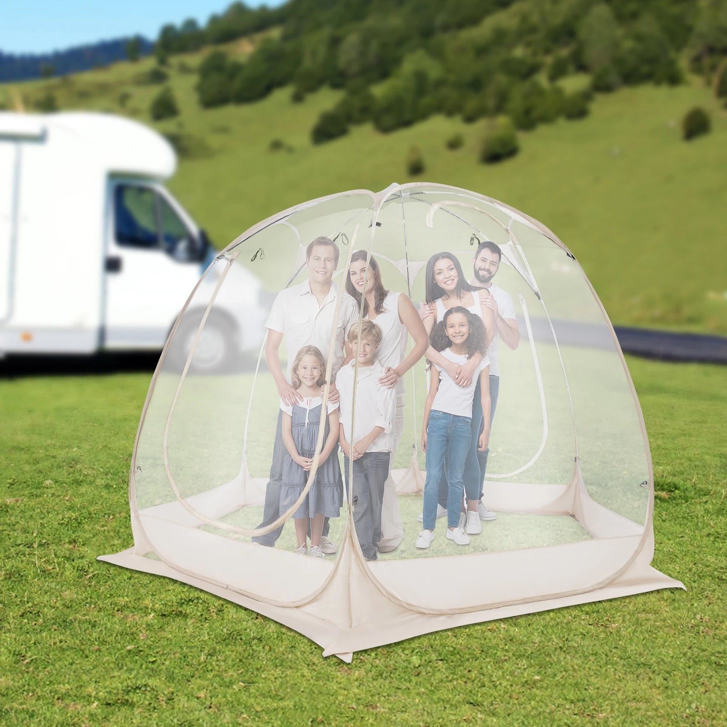 3M PVC Clear Camping Tent Freestanding Garden Tent for Outdoor Use