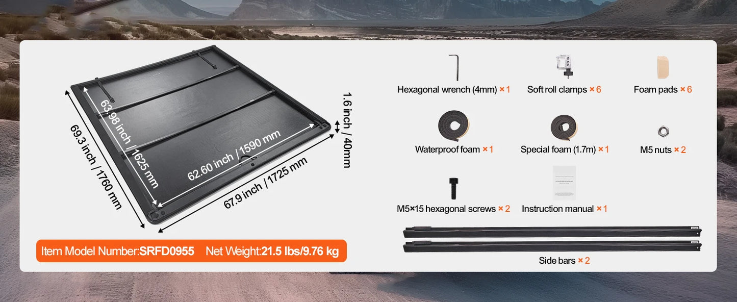 SucceBuy Roll Up Truck Bed Cover for 2009-2024 Ford F-150 5.5ft