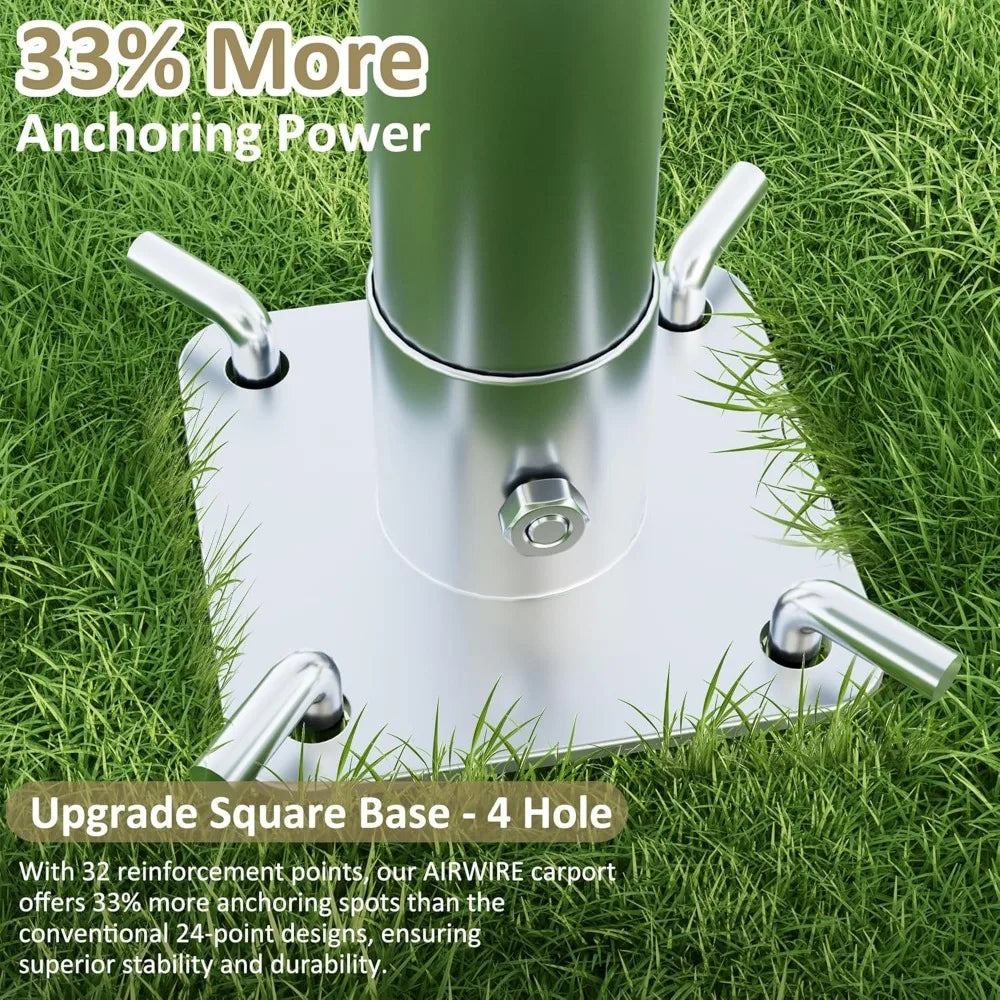 Heavy Duty Portable Garage Carport 12x20 with Roll-Up Windows