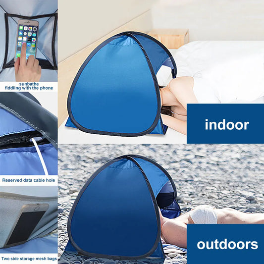 Beach Headrest Sunshade Tent Portable Automatic Camping Shelter for Kids Adults