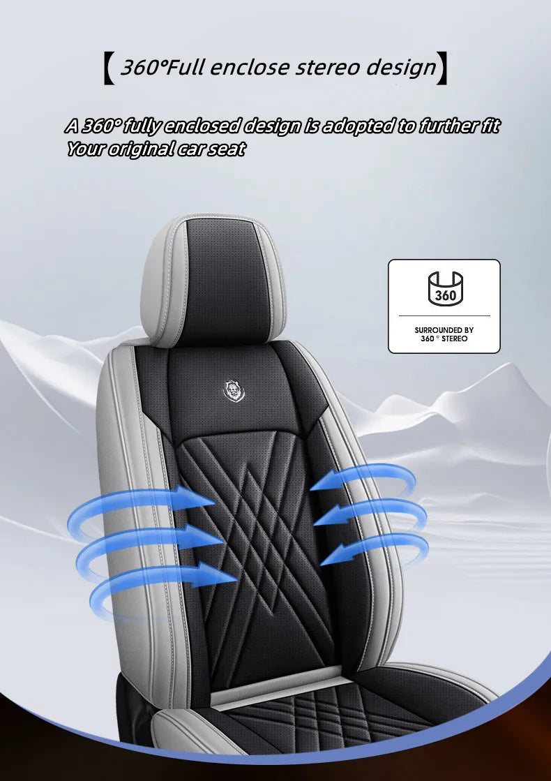 Universal 5-Seats PU Leather Car Seat Cover Full Set Waterproof for BMW