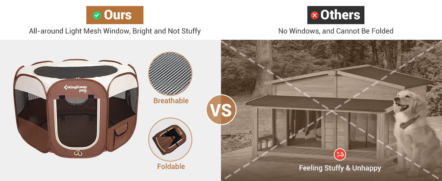 KingCamp Portable Dog Playpen Cat Tent Indoor Outdoor Foldable Kennel