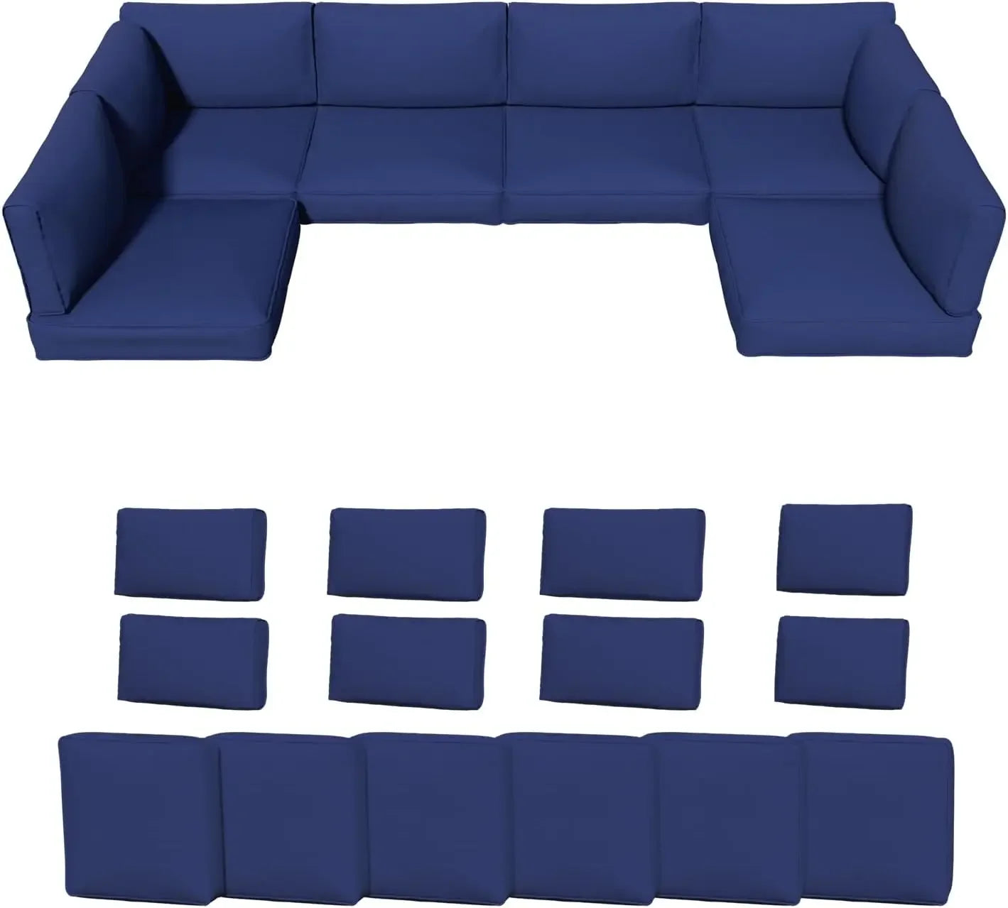 Outdoor Patio Furniture Cushions Waterproof Sofa Couch Replacement Foam 14 Piece