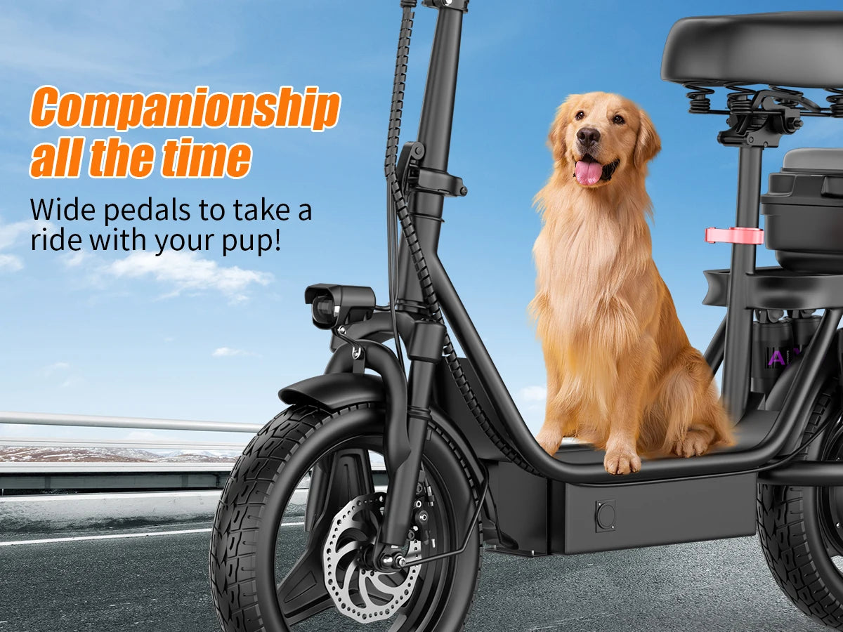 Adults Electric Scooter with Seat 700W 30 Mile Range Foldable E-Scooter