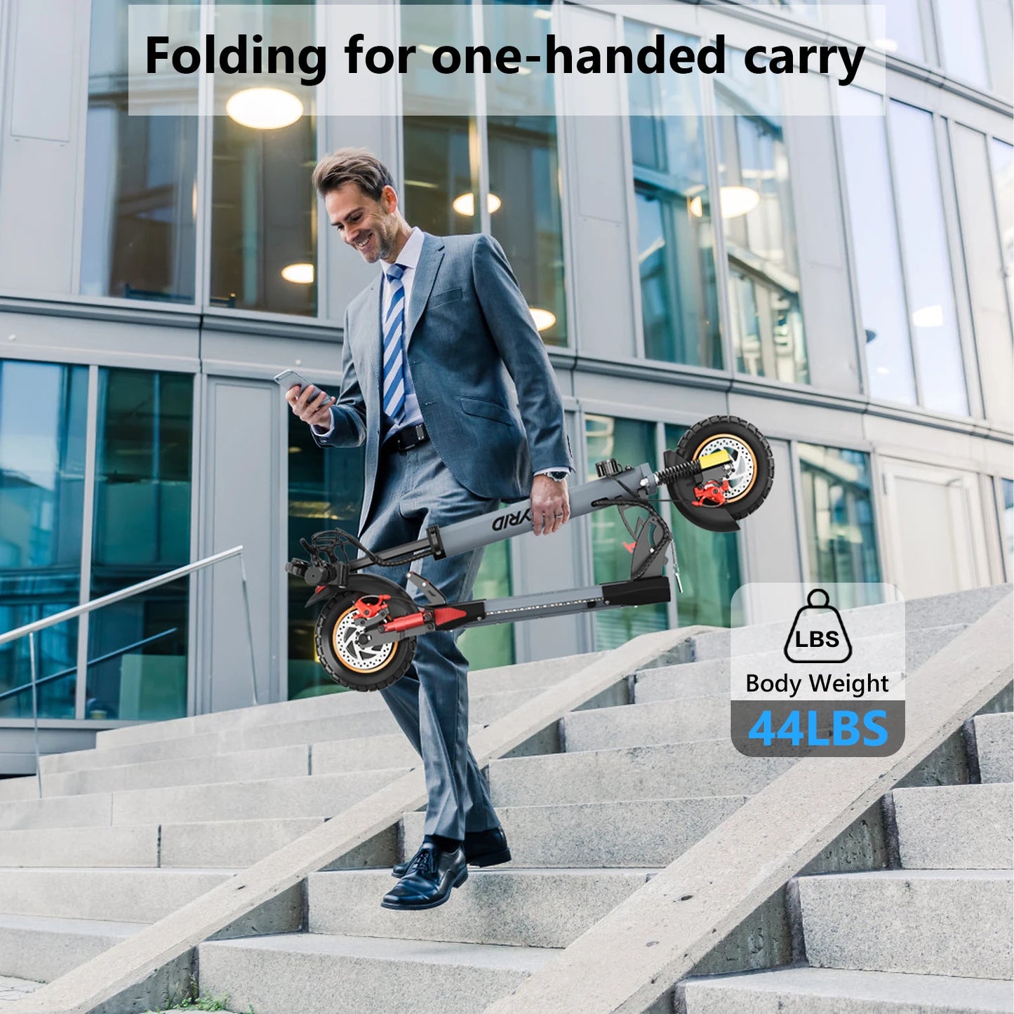 Electric Scooter 800W Motor 25MPH Folding E Scooter with Dual Braking