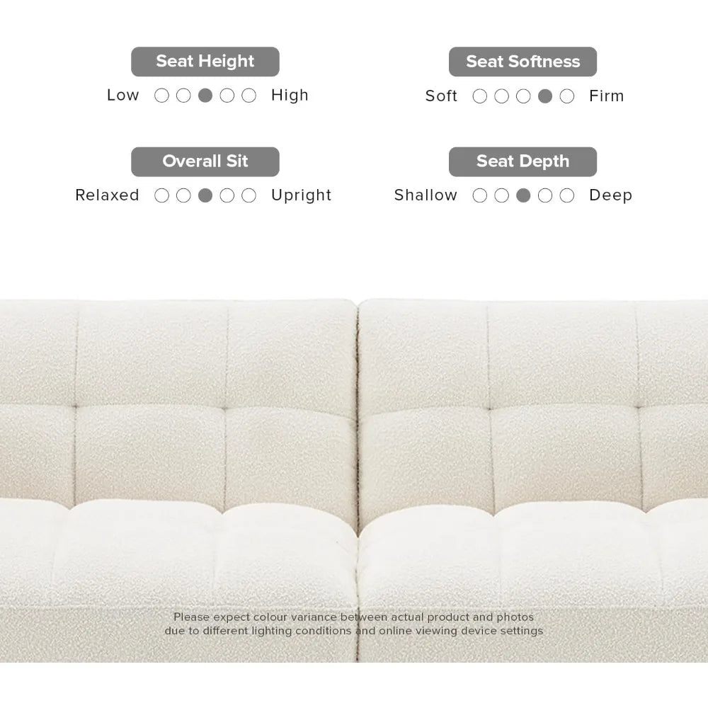 Ljustra 76.8" Modern Couch Sleeper Futon Loveseat Living Room