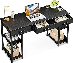 Small Office Desk with Fabric Drawers Modern Writing Table 48 Inch