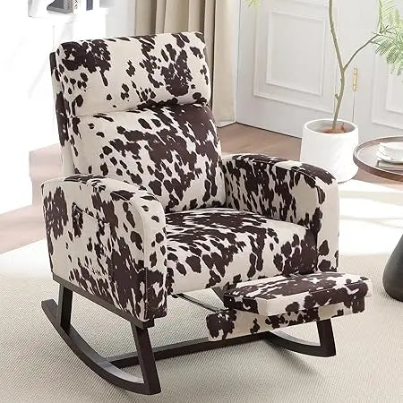 Ljustra Rocking Chair with Foot Rest Nursing Glider High Backrest Comfort