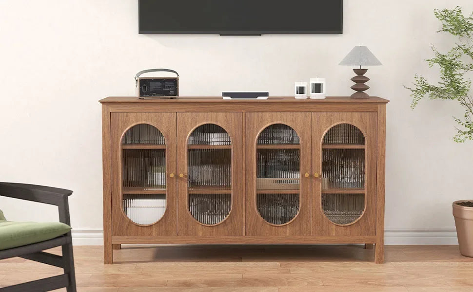 Ljustra Sideboard with Acrylic Doors Coffee Bar Cabinet for Living Room