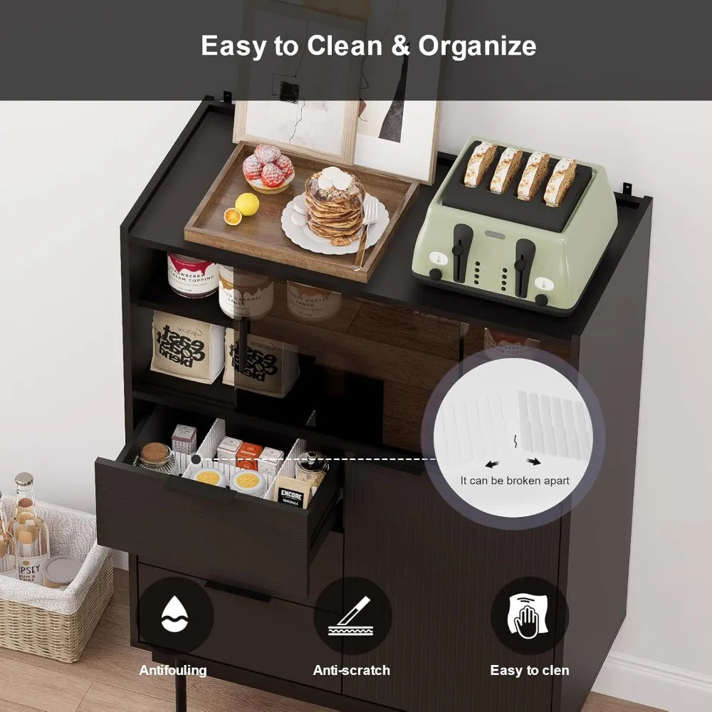 Modern Sideboard Cabinet with Storage Buffet 31.5x45 Sliding Doors