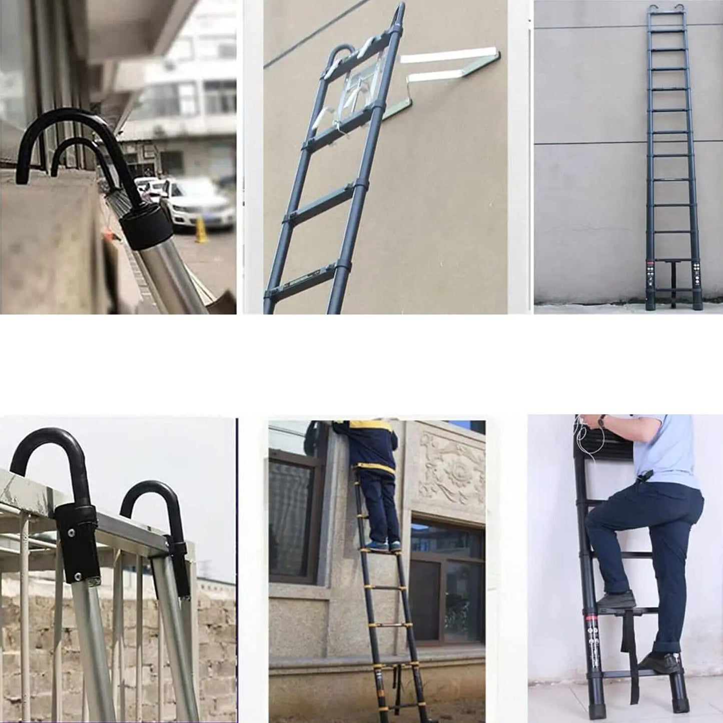 6.2M Heavy Duty Telescopic Ladder Indoor Outdoor Multi-Purpose Use