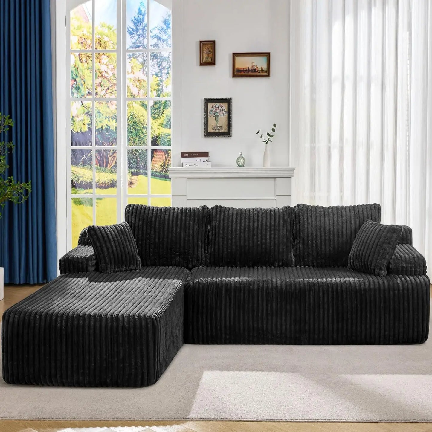 Ljustra Modular Sectional Sofa L-Shape 3 Seat Couch Memory Foam Chaise