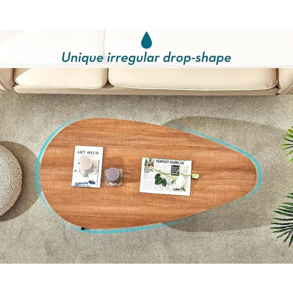 Small Rustic Farmhouse Oval Mid Century Accent Table for Living Room