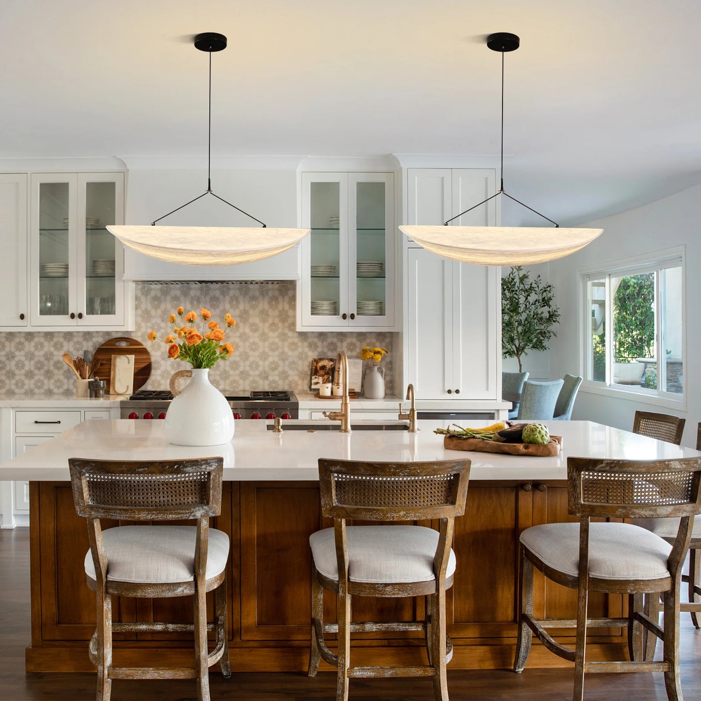 Modern LED Ceiling Chandelier Handmade Silk Pendant Light Home Decor