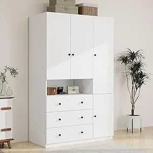 Ljustra Armoires Wardrobe Closet 74" High with 2 Doors and 2 Drawers