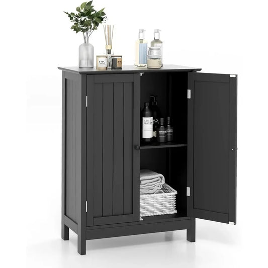 Ljustra Bathroom Storage Cabinet Freestanding Organizer with Doors Adjustable Shelf