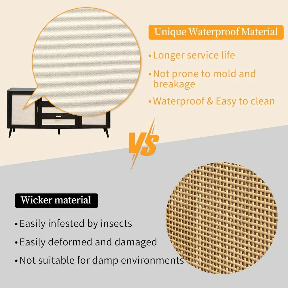 63 Inch Modern Buffet Cabinet Sideboard Storage with Drawers