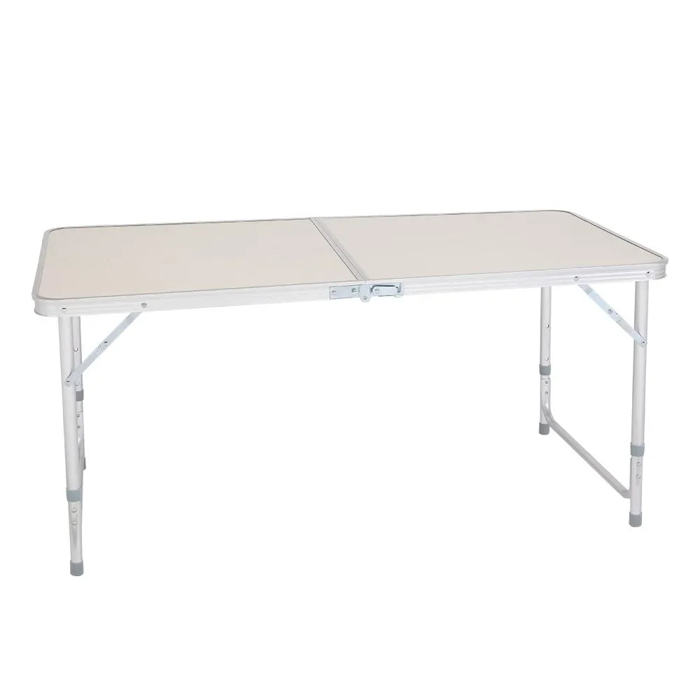 Portable Folding Table 120x60cm Outdoor Multipurpose Adjustable Glides