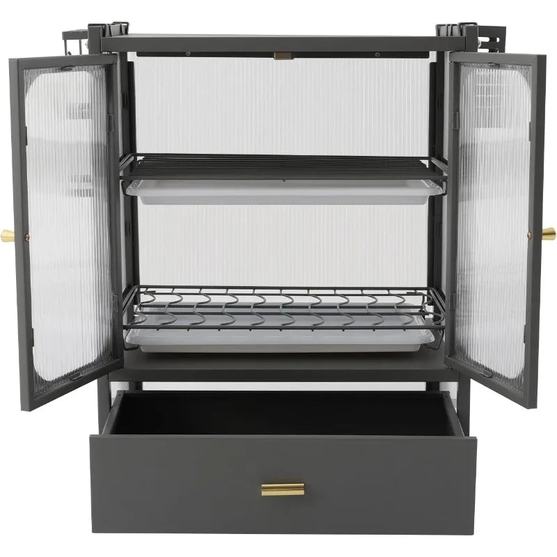 Steel Dish Drying Rack 3 Tier Kitchen Strainer Cup Storage Organizer