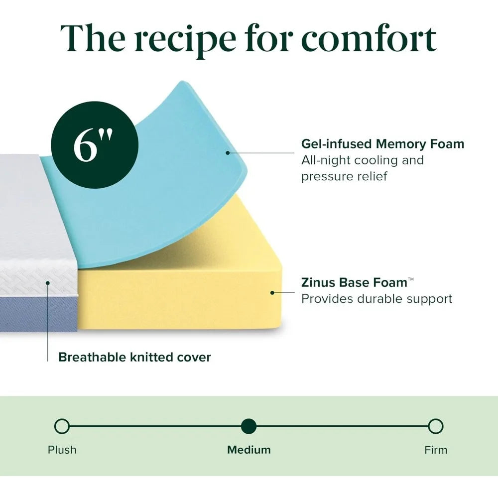 Ljustra Memory Foam Mattress 6 Inch Medium Feel Mattress in a Box